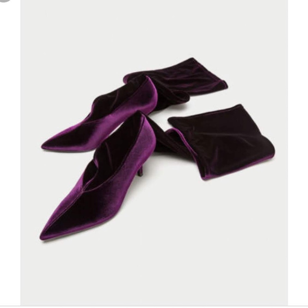 Zara velvet over the knee boots